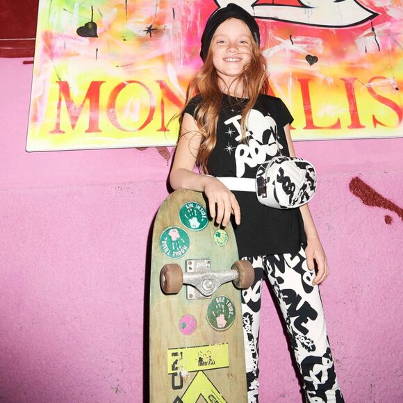 Monnalisa Black & White Cotton Leggings - Picture 2 of 5